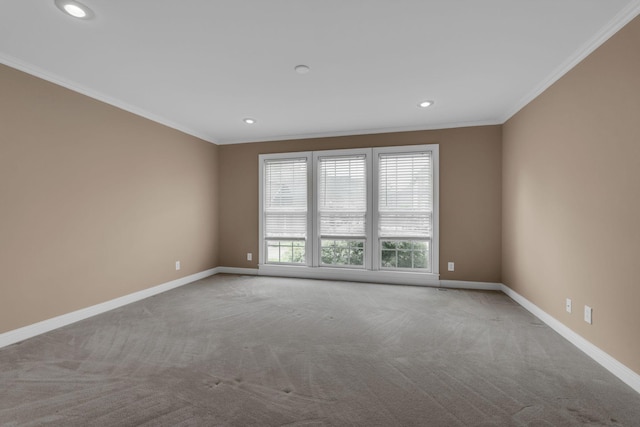 1406 Ottawa Pl, Murfreesboro, TN 37129 - spare room featuring ornamental molding, carpet, baseboards, and recessed lighting
