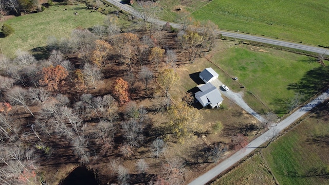 drone / aerial view with a rural view