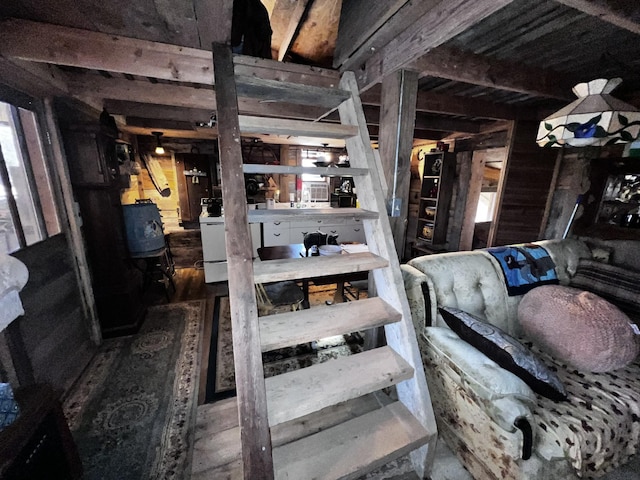 basement with washer / clothes dryer