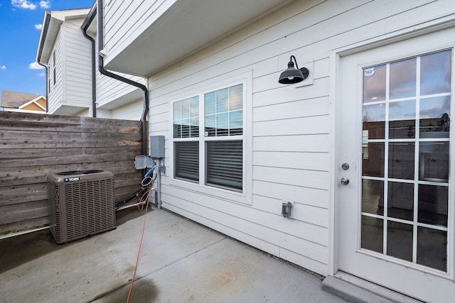 view of patio featuring central air condition unit