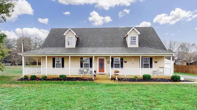 view of front facade featuring a front lawn