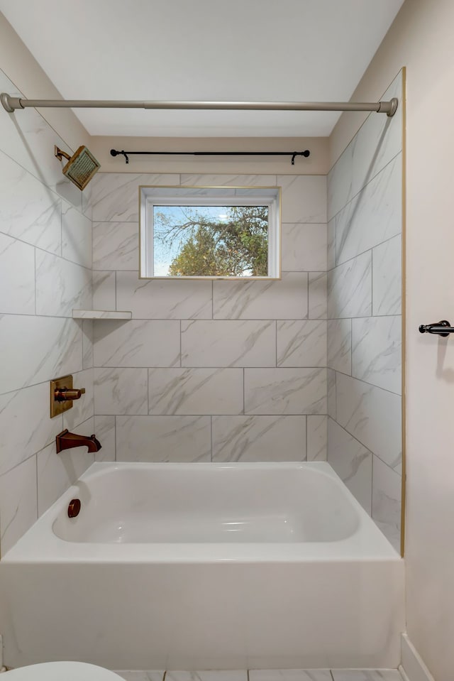 bathroom featuring bathing tub / shower combination