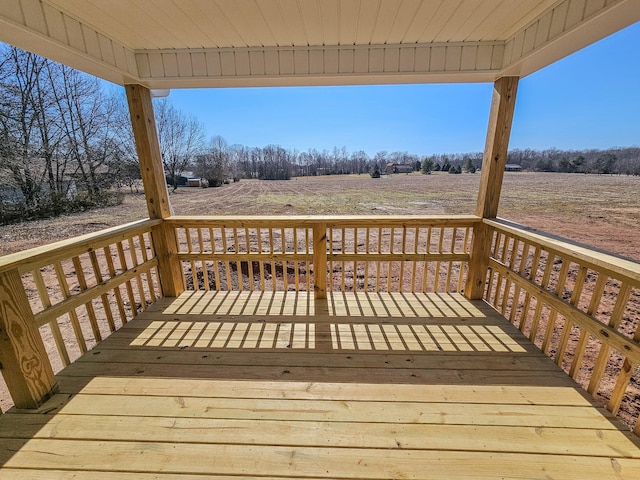 deck with a rural view