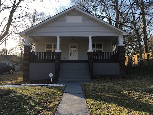 bungalow-style home featuring a porch