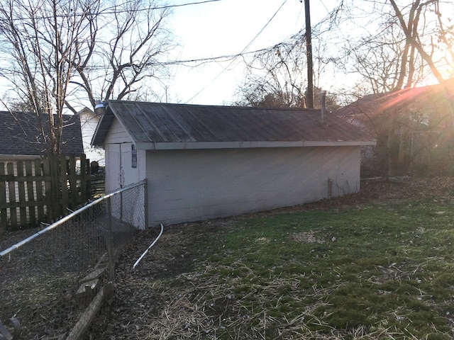 view of property exterior with a lawn