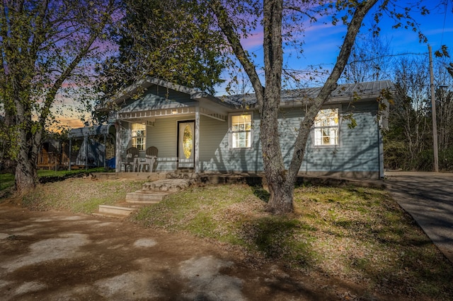 view of front of home featuring a porch