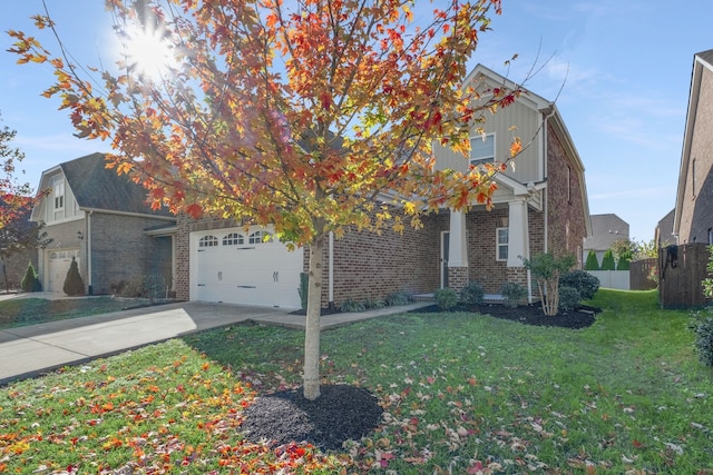 obstructed view of property featuring a front lawn