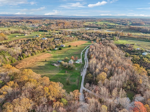 aerial view featuring a rural view