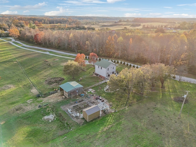 drone / aerial view featuring a rural view