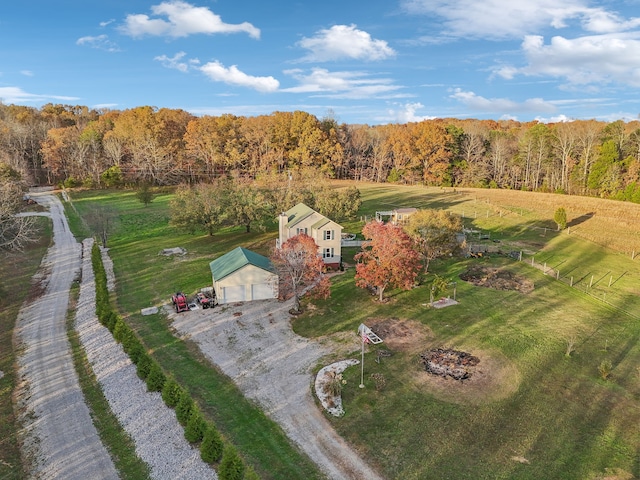 drone / aerial view with a rural view