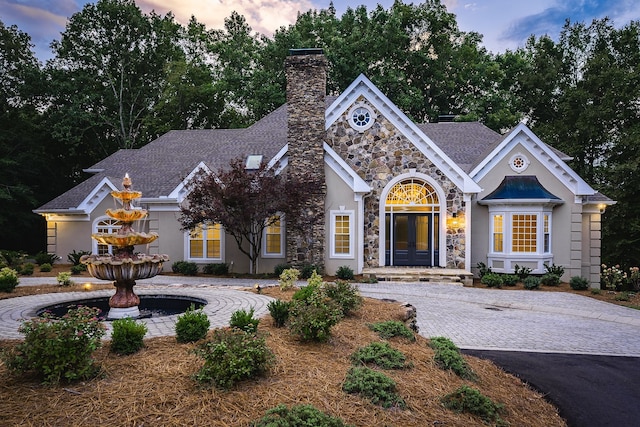 view of front of property with french doors