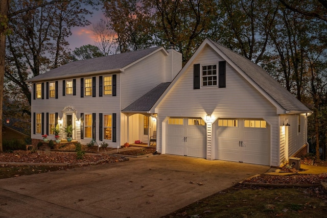 view of front facade with a garage