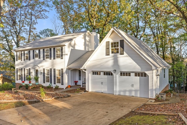 view of front of home with a garage