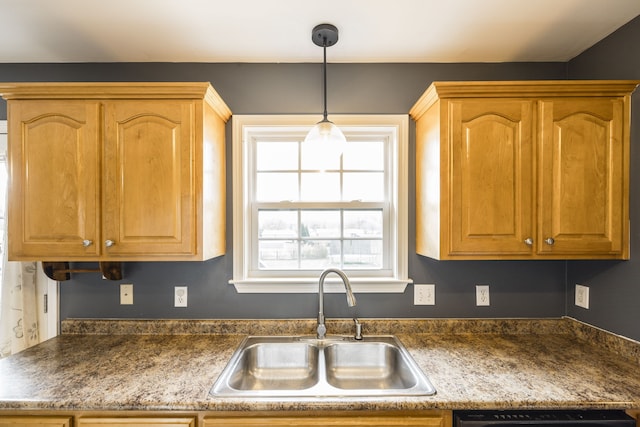 kitchen with black dishwasher and sink