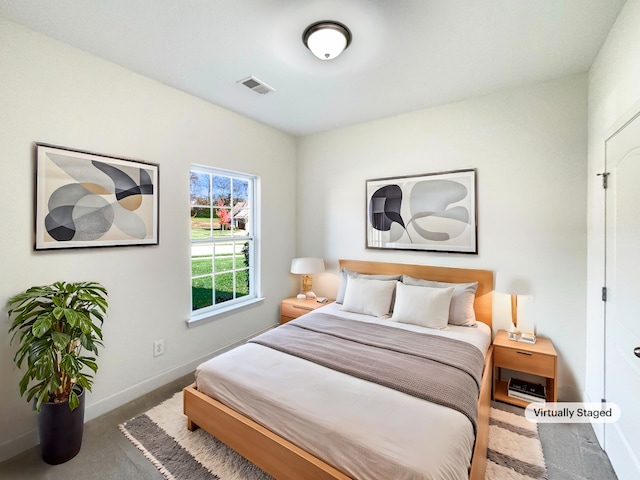 bedroom featuring carpet