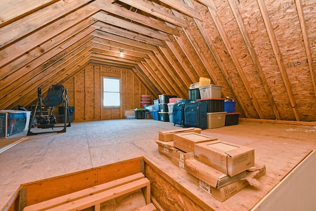 view of unfinished attic