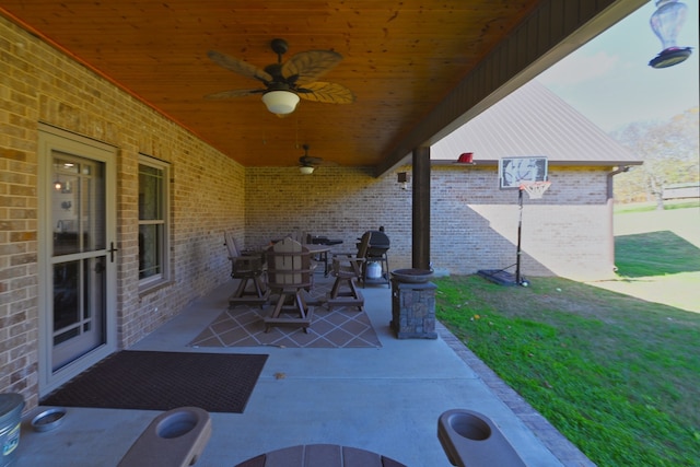 view of patio / terrace with ceiling fan