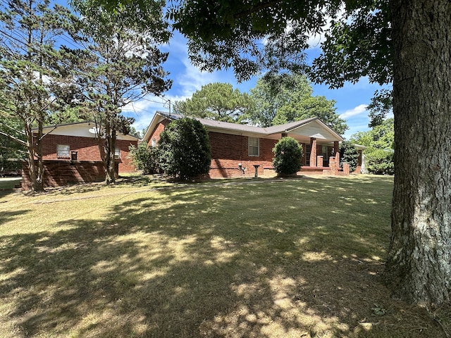 view of yard with a porch