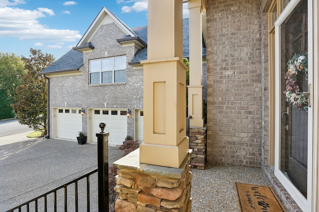 view of property exterior featuring a garage