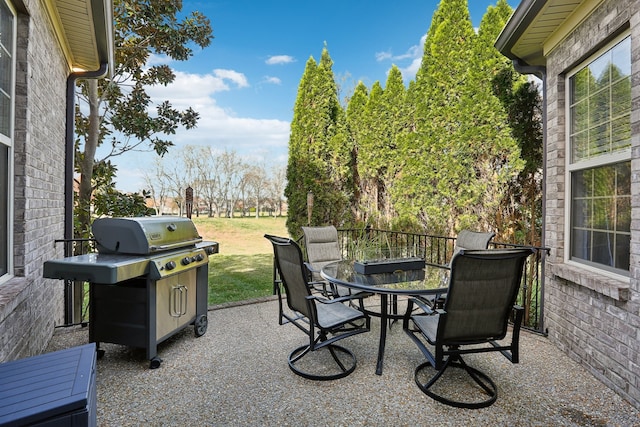 view of patio featuring grilling area