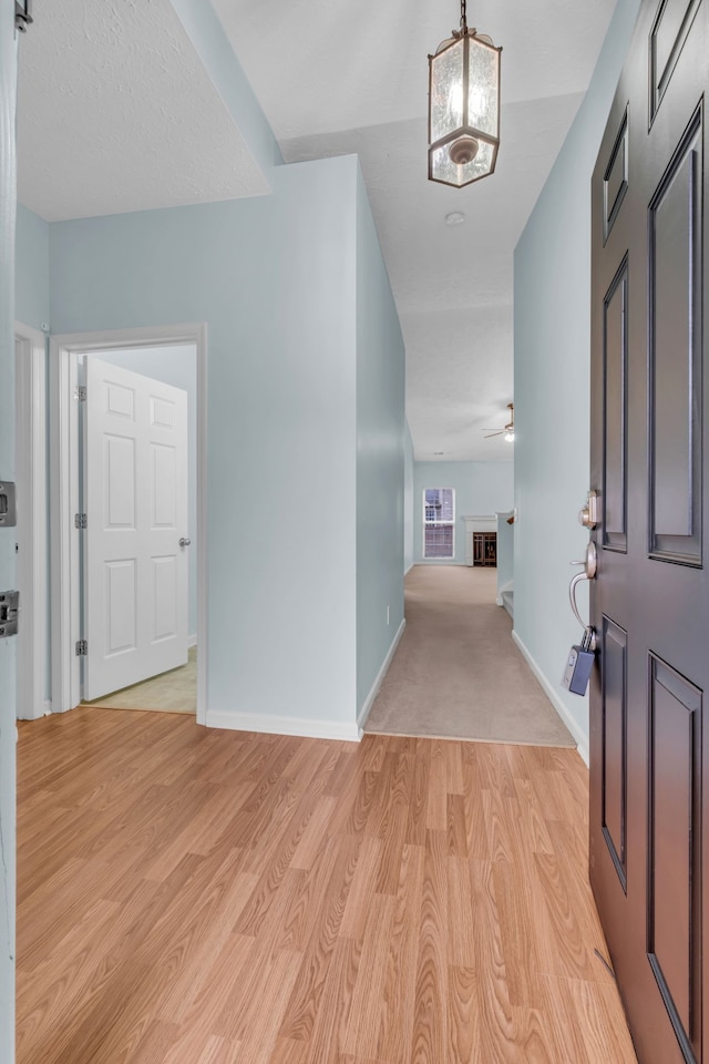 interior space with light hardwood / wood-style floors