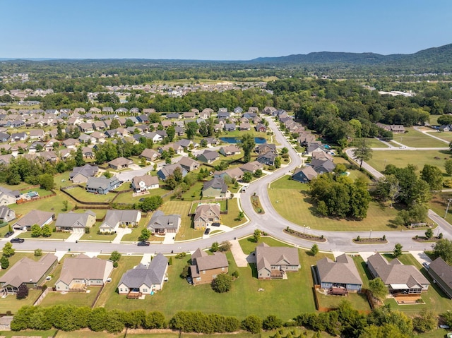 aerial view featuring a mountain view