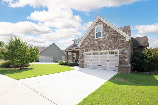 view of front of home with a front yard