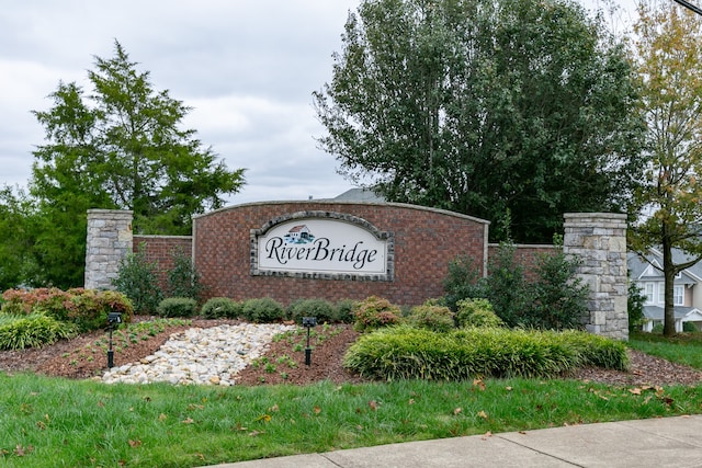 view of community sign