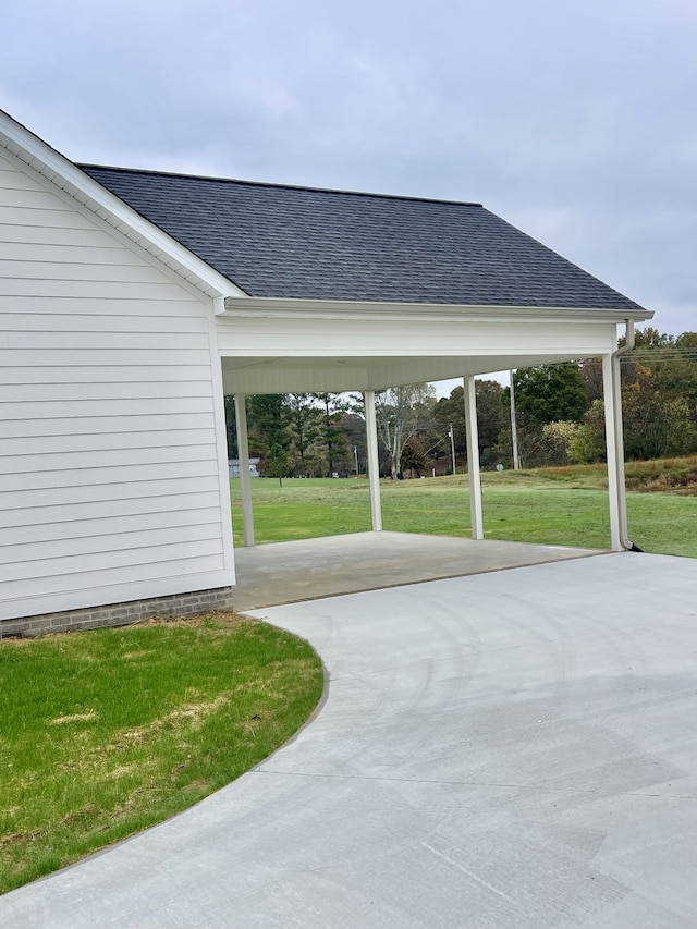 view of patio / terrace with a carport