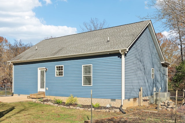 view of home's exterior featuring cooling unit