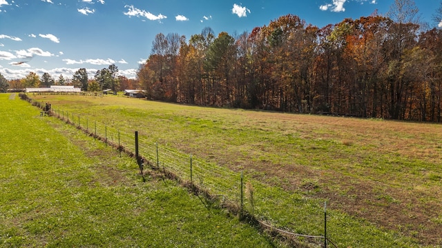 view of yard with a rural view