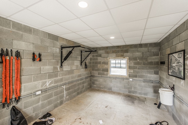 bathroom featuring a paneled ceiling