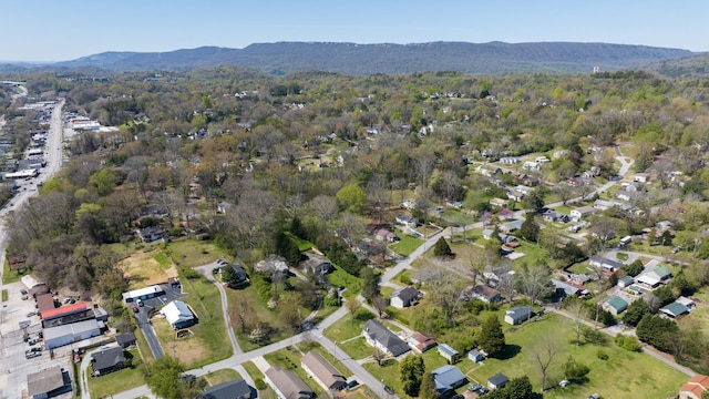 birds eye view of property featuring a mountain view