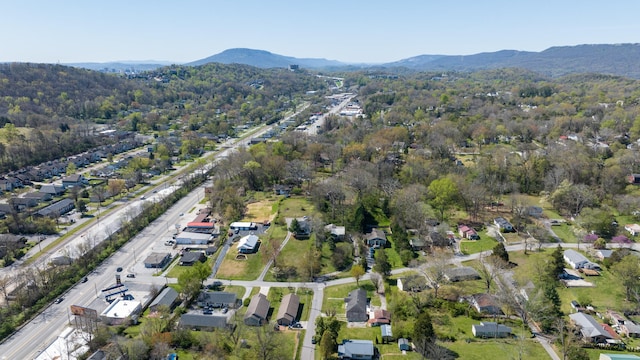 aerial view with a mountain view