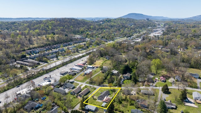 aerial view with a mountain view