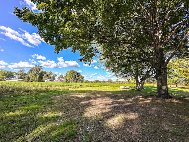 view of yard with a rural view