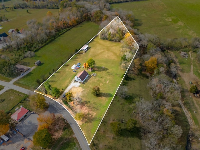 aerial view with a rural view