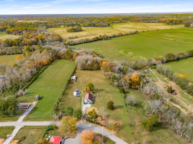 drone / aerial view featuring a rural view