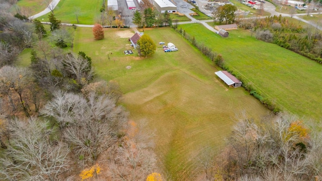 drone / aerial view with a rural view