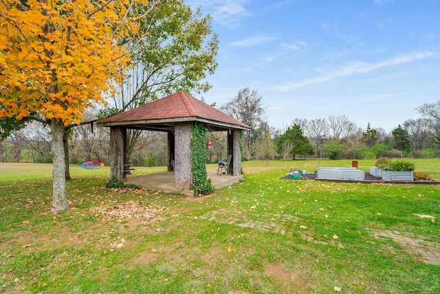 view of yard with a gazebo