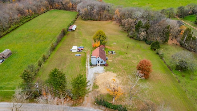 drone / aerial view with a rural view