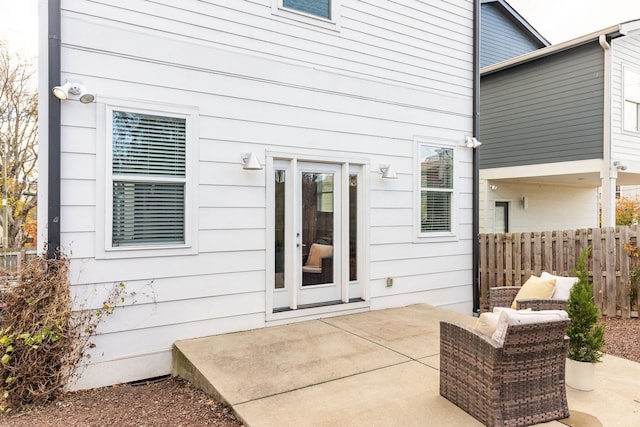 exterior space featuring a patio and fence