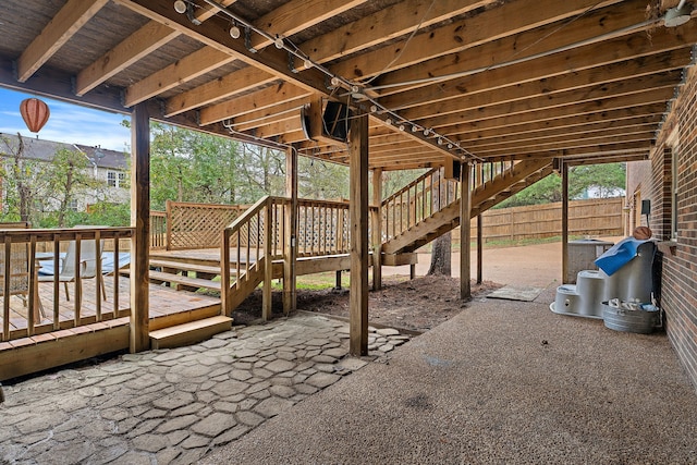 view of patio featuring a deck