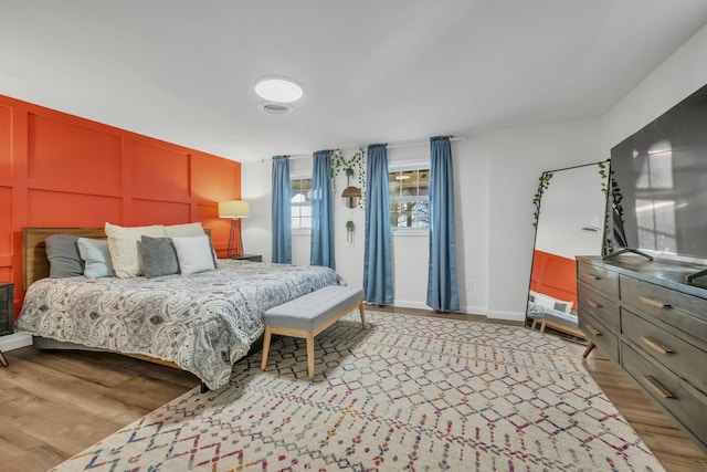 bedroom featuring light hardwood / wood-style flooring