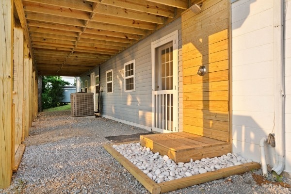 view of patio with central AC unit