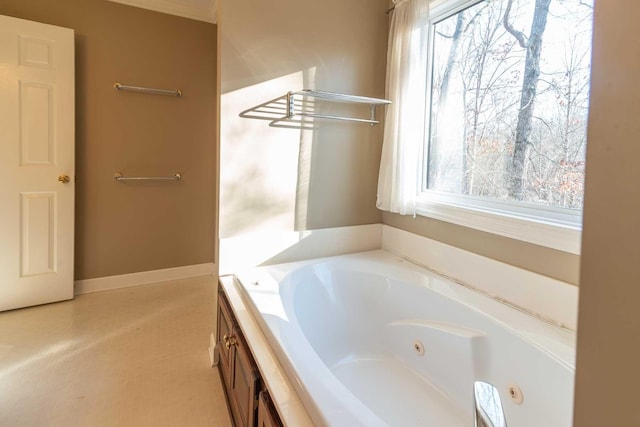 bathroom with a washtub