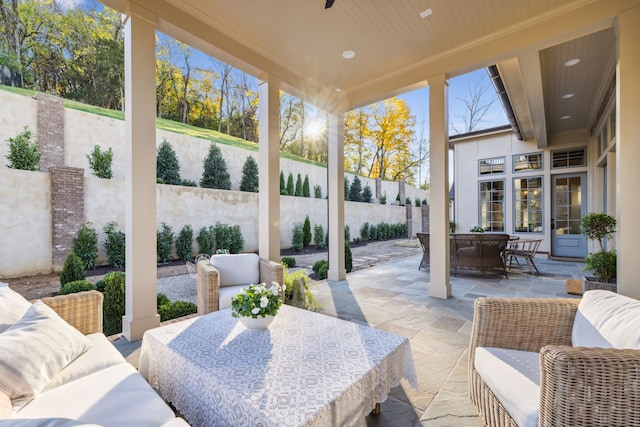 view of patio / terrace featuring an outdoor hangout area