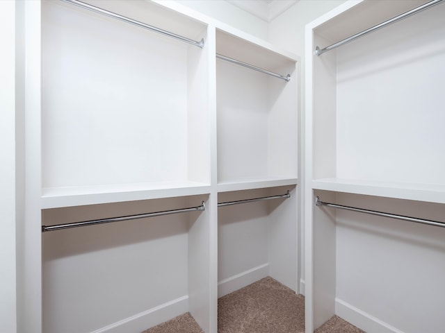 walk in closet featuring carpet