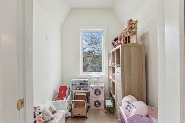 interior space with light hardwood / wood-style floors