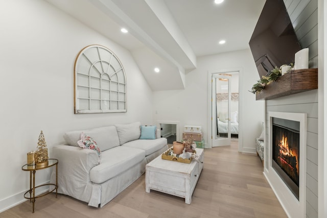 living room featuring light hardwood / wood-style floors